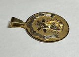 14 Karat Yellow Gold w/Rhodium Saint Barbara "Santa Barbara" 38.1mm (1.50") Round Medal