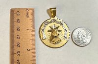 14 Karat Yellow Gold w/Rhodium Saint Barbara "Santa Barbara" 38.1mm (1.50") Round Medal