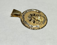 14 Karat Yellow Gold with Rhodium Our Lady of Charity "Caridad del Cobre" 25.5mm (1.00") Round Medal