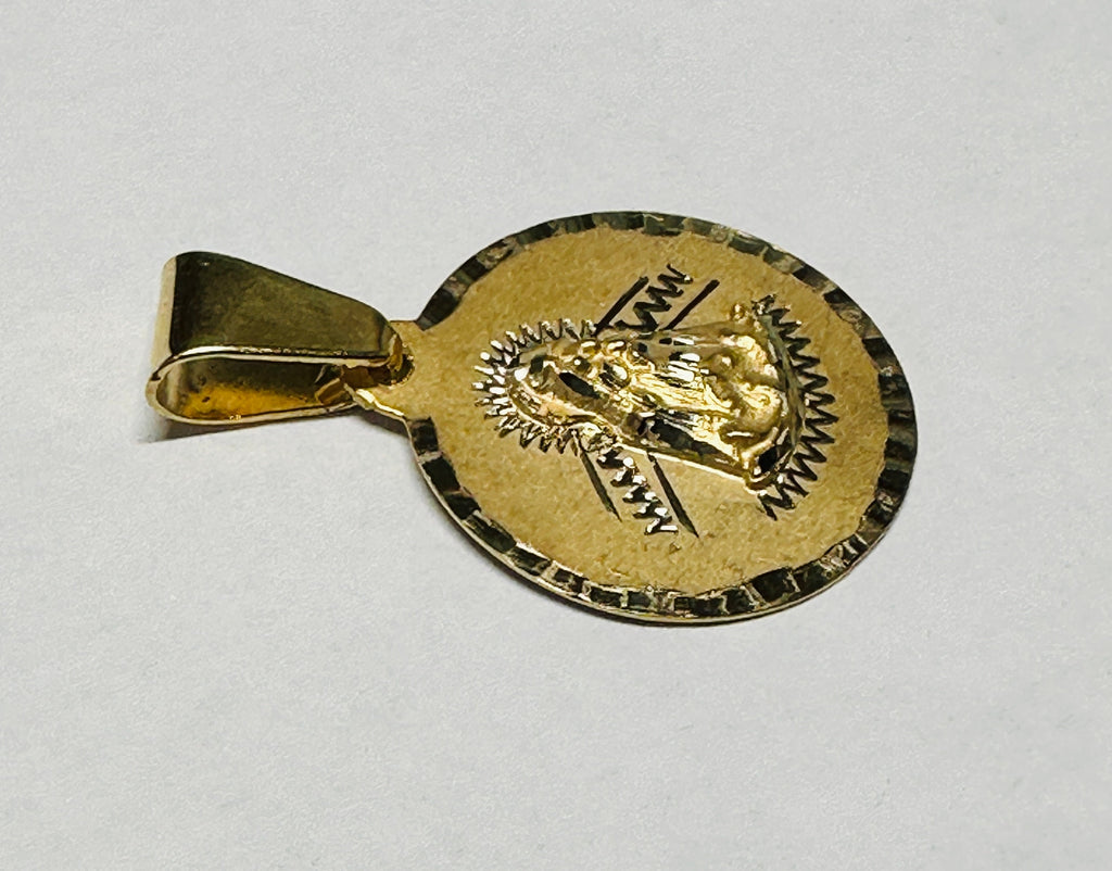 14 Karat Yellow Gold Our Lady of Charity "Caridad del Cobre" 21.7mm (0 ...