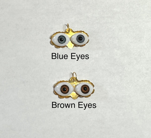 10 Karat Yellow Gold Blue or Brown Eyes Pendant