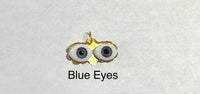 10 Karat Yellow Gold Blue or Brown Eyes Pendant