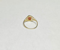 10K Yellow Gold Oval 8mm x 6mm Orange Lady Cameo Dainty Filigree Ring