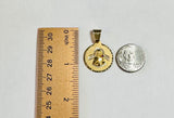 14 Karat Yellow Gold Saint Barbara "Santa Barbara" 21.7mm (0.85") Round Medal