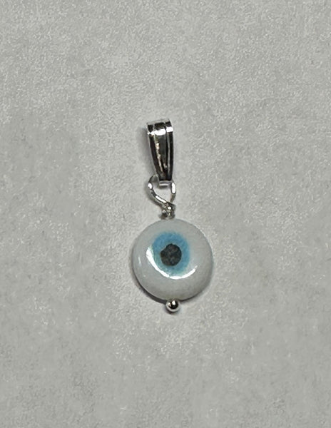 Sterling Silver Blue Evil Eye Luck Charm