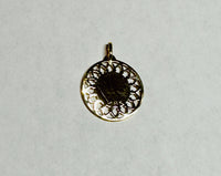 Vintage 1960's 18 Karat Yellow Gold Saint Barbara Filigree Medal