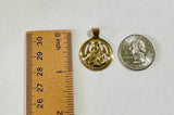 Vintage 1960's 18 Karat Yellow Gold Saint Barbara Filigree Medal