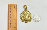 Vintage 1960's 18 Karat Yellow Gold Our Lady of Charity "Caridad del Cobre" Scalloped Edge Medal