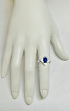 Vintage NOS 1970's Genuine 8 x 6mm Oval Lapis Lazuli Ladies Rhomboid Ring