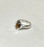 Vintage NOS 1970's Genuine 8 x 6mm Oval Tiger's Eye Rhomboid Ring