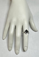 Vintage NOS 1970's Genuine 8 x 6mm Oval Black Onyx Rhomboid Ring