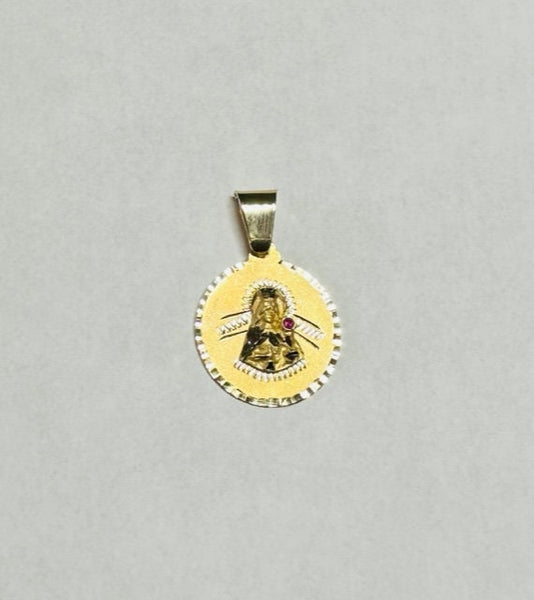 14 Karat Yellow Gold Saint Barbara "Santa Barbara" 21.7mm (0.85") Round Medal