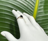 10K Yellow Gold Oval 8mm x 6mm Genuine Flat Black Onyx Dainty Filigree Ring