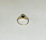 10K Yellow Gold Oval 8mm x 6mm Genuine Flat Black Onyx Dainty Filigree Ring