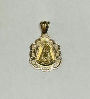 Vintage 1960's 18 Karat Yellow Gold Our Lady of Charity "Caridad del Cobre" Scalloped Edge Medal