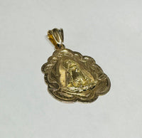 Vintage 1960's 18 Karat Yellow Gold Our Lady of Charity "Caridad del Cobre" Scalloped Edge Medal