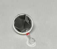 Sterling Silver 18mm Genuine Azabache Jet Circle Pendant