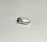 Vintage NOS 1970's Genuine 8 x 6mm Oval Lapis Lazuli Ladies Rhomboid Ring