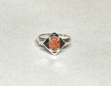 Vintage NOS 1970's 8 x 6mm Oval Brown Goldstone "Venturina" Rhomboid Ring