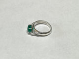 Vintage NOS 1970's Genuine 8 x 6mm Oval Green Onyx Rhomboid Ring