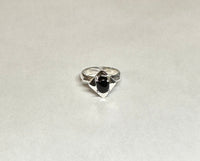 Vintage NOS 1970's Genuine 8 x 6mm Oval Black Onyx Rhomboid Ring