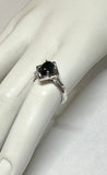 Vintage NOS 1970's Genuine 8 x 6mm Oval Black Onyx Rhomboid Ring