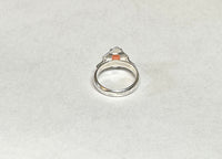 Vintage NOS 1970's Genuine 8 x 6mm Oval Pink Coral Rhomboid Ring