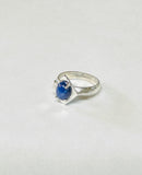 Vintage NOS 1970's Lab-created 8 x 6mm Oval Blue Star Sapphire Rhomboid Ring