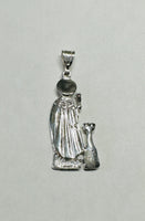 Sterling Silver and Genuine Ruby Saint Barbara "Santa Barbara" with Tower Pendant