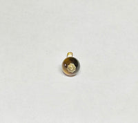 Vintage NOS 1960's 14 Karat Yellow Gold and Genuine 10mm Tiger's Eye Bead Pendant