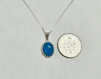 Sterling Silver 10 x 8mm Howlite Dyed Turquoise Crown Style Pendant (Available with or without chain)