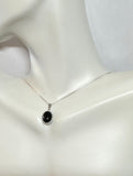 Sterling Silver 10 x 8mm Genuine Black Onyx Crown Style Pendant (Available with or without chain)