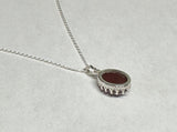 Sterling Silver 10 x 8mm Genuine Carnelian Crown Style Pendant (Available with or without chain)