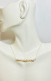 14 Karat Yellow Gold Genuine Freshwater Pearl 17.5" Bar Necklace