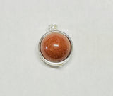 Sterling Silver 18mm Goldstone "Venturina" Circle Spinner Pendant