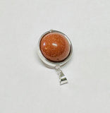 Sterling Silver 18mm Goldstone "Venturina" Circle Spinner Pendant