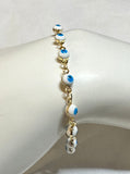 Yellow Gold Filled Evil Eye Protection Bracelet (Available in 6", 7", 8" or 9")