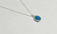 Sterling Silver 10 x 8mm Howlite Dyed Turquoise Crown Style Pendant (Available with or without chain)