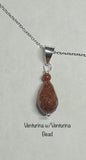 Sterling Silver Brown Goldstone "Venturina" Faceted Pendant with 18" Cable Link Chain