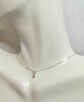 Sterling Silver and Genuine 0.06 Carat Natural Diamond Petite Solitaire Pendant Necklace