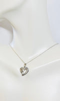 Sterling Silver & Genuine Diamond "MOM" Heart Pendant with 18" Cable Link Chain