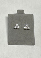 Sterling Silver .925 and Austrian Crystal Triangle Cluster Post Earrings