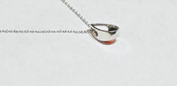 Sterling Silver and Genuine Pink Coral Slide Pendant on 18" Cable Link Chain