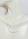 10 Karat Yellow Gold Genuine 3mm Gemstones Bar Cable Rope Link 17" Minimalist Necklace