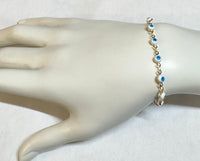 Yellow Gold Filled Evil Eye Protection Bracelet (Available in 6", 7", 8" or 9")