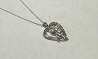 Sterling Silver & Genuine Diamond "MOM" Heart Pendant with 18" Cable Chain