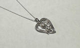 Sterling Silver & Genuine Diamond "MOM" Heart Pendant with 18" Cable Chain