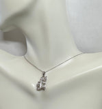 Sterling Silver & Genuine Diamond #1 MOM Pendant with 18" Cable Chain