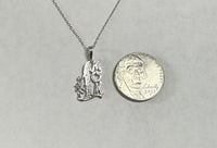 Sterling Silver & Genuine Diamond #1 MOM Pendant with 18" Cable Chain