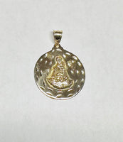 Vintage Estate Sale 1960's 14K Yellow Gold Our Lady of Charity "Caridad del Cobre" Medal (Quarter Size)